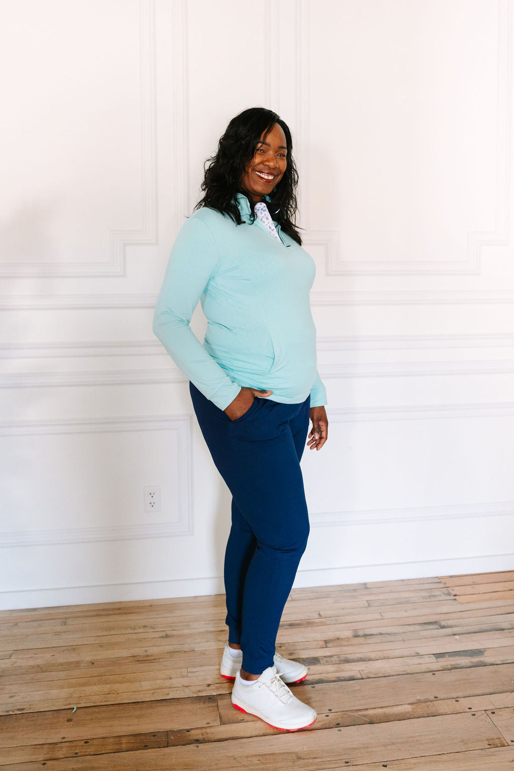 Mint Chip Quarter Zip Sweater