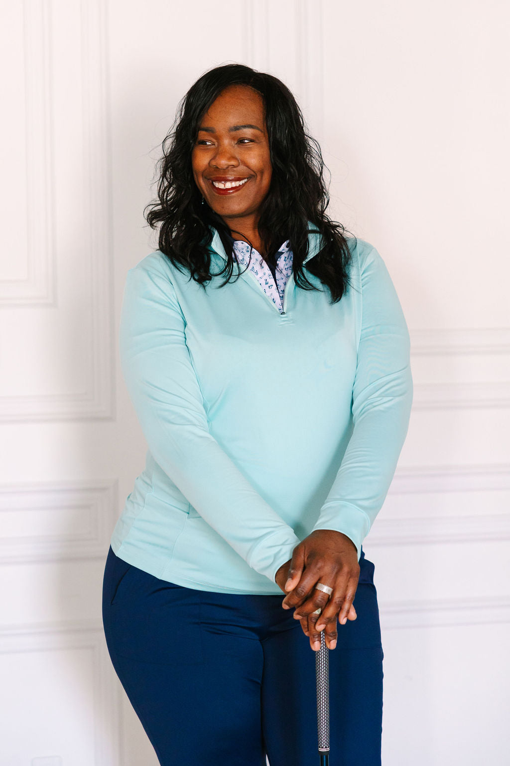 Mint Chip Quarter Zip Sweater
