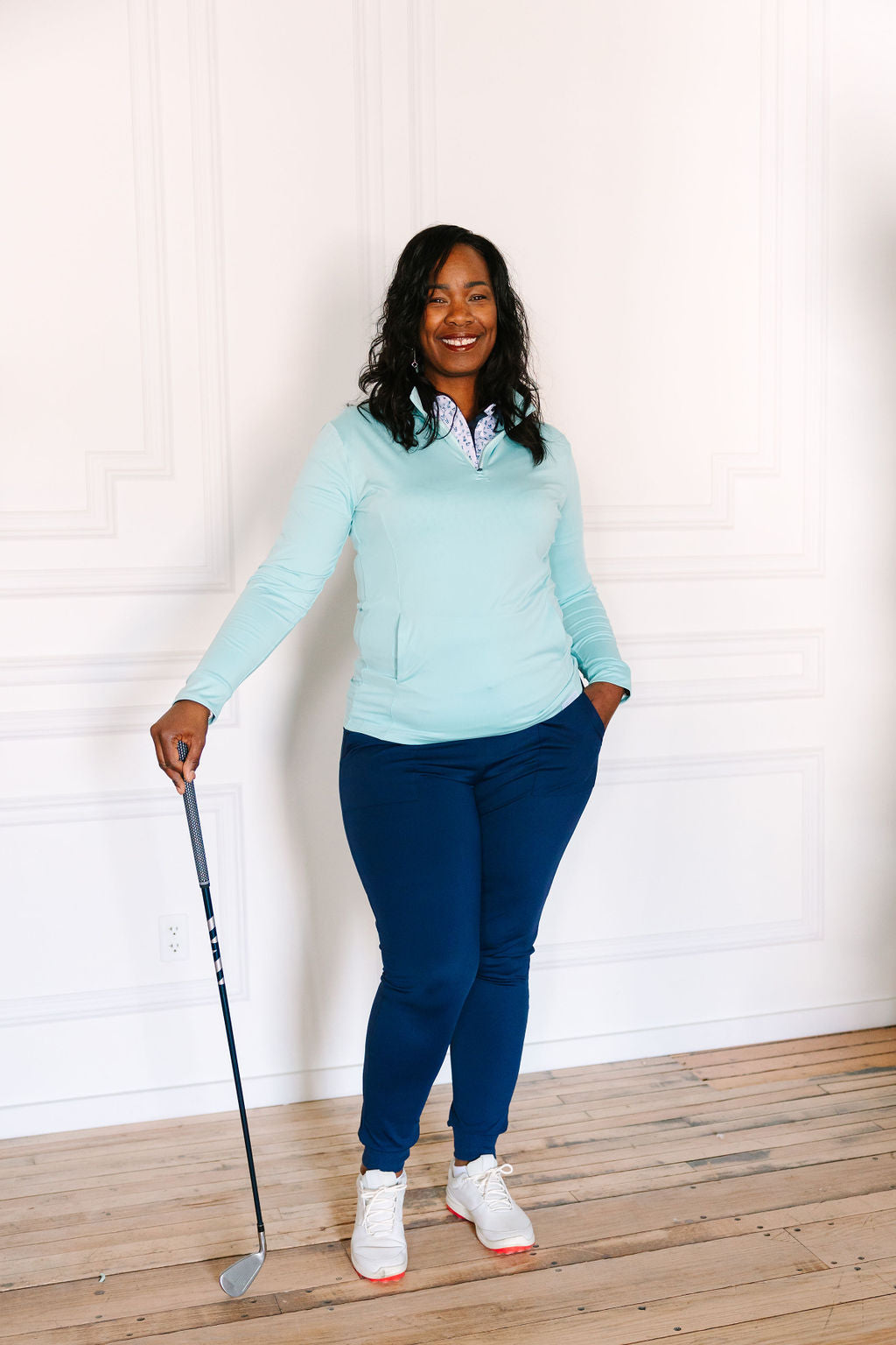 Mint Chip Quarter Zip Sweater