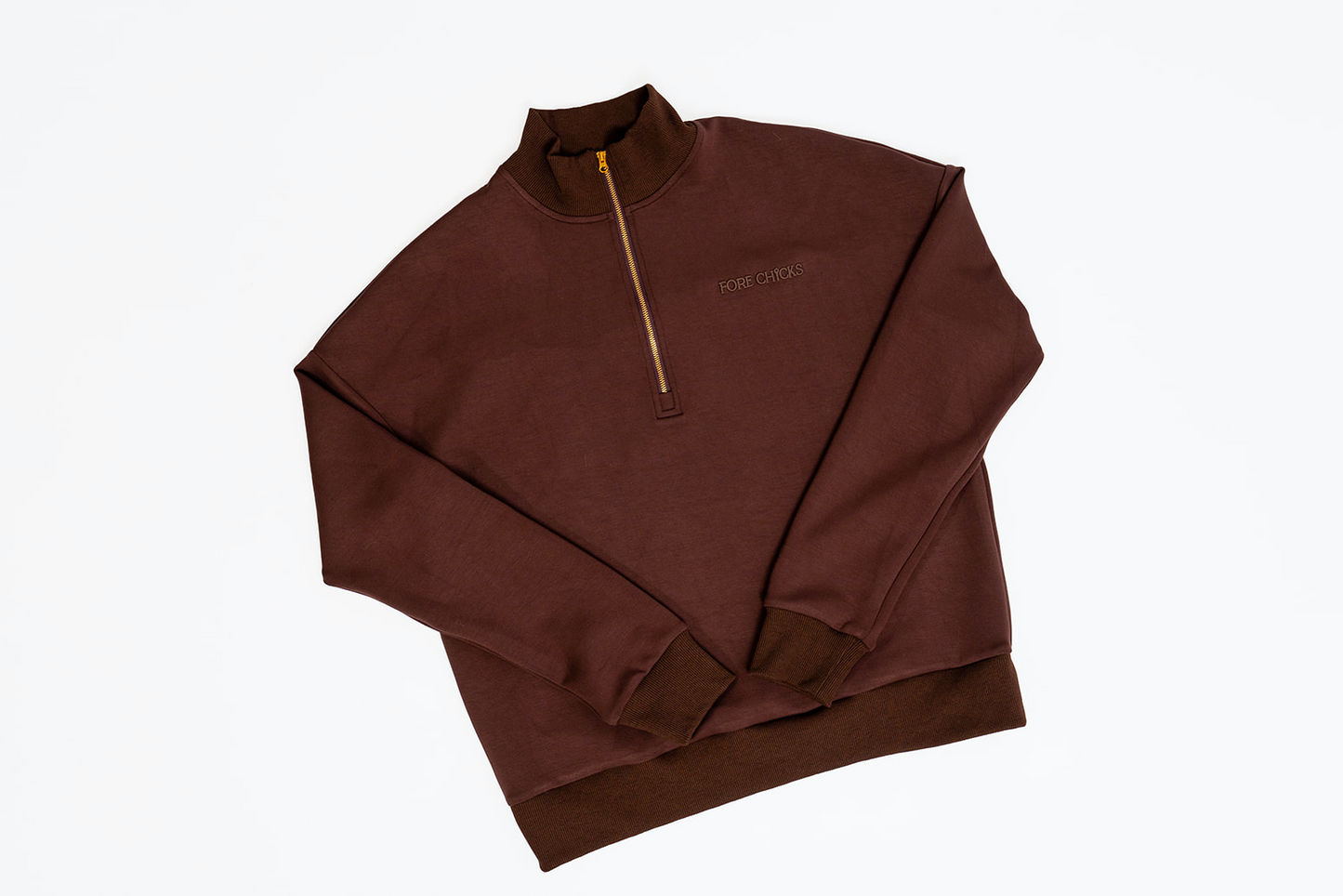 Women’s Gold Zip Scuba Quarter-Zip Sweater – Soft Stretch Golf & Lounge Pullover