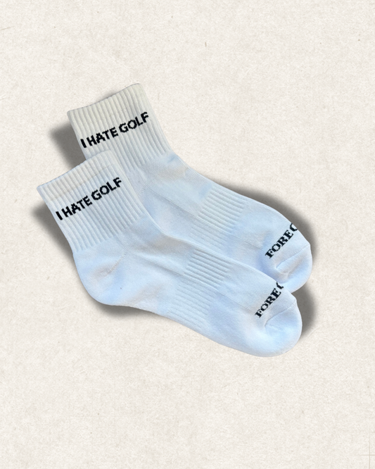 “I Hate Golf” – Women’s Crew Golf Socks | Fore Chicks