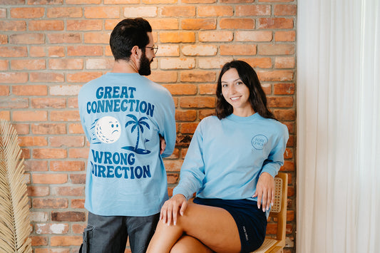 Great Connection Wrong Direction Oversized Long Sleeve Golf T-Shirt | Unisex | Fore Chicks