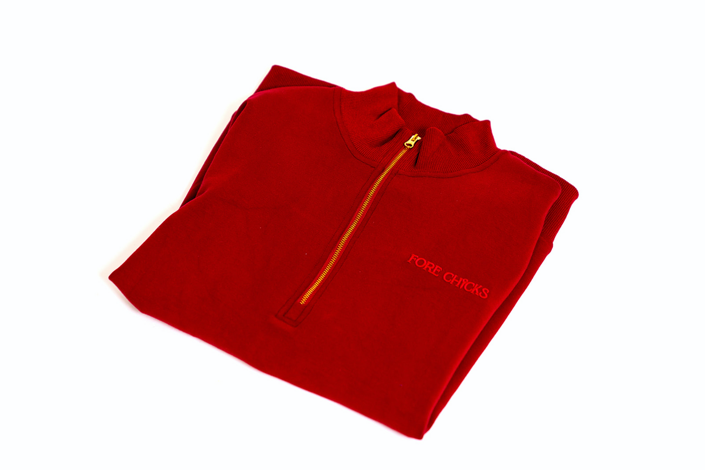 Women’s Gold Zip Scuba Quarter-Zip Sweater – Soft Stretch Golf & Lounge Pullover