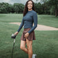The Course Contour Polo | Women's Ribbed Long Sleeve Golf Polo | Contour Fit
