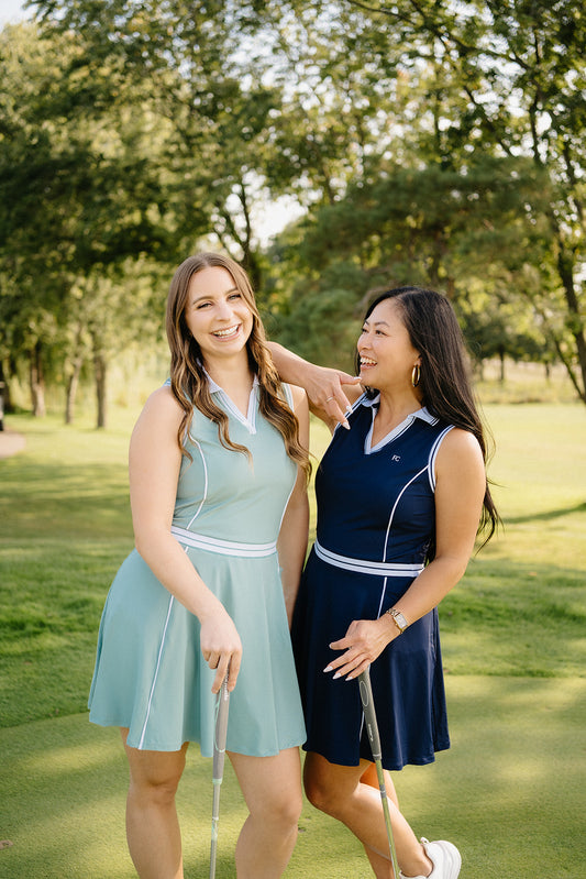 Luxe Links Golf Dress – Women’s Sleeveless Golf Dress with Shorts | Black, Navy & Seafoam Green