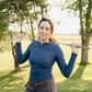 The Course Contour Polo | Women's Ribbed Long Sleeve Golf Polo | Contour Fit