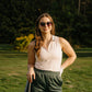 Fore Chicks V-Neck Golf Polo | Soft Matte Spring & Fall Golf Shirt with Ribbed Collar Detail