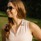 Fore Chicks V-Neck Golf Polo | Soft Matte Spring & Fall Golf Shirt with Ribbed Collar Detail