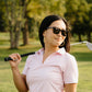 Sunday Pink Golf Polo | V-Neck Performance Shirt