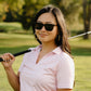 Sunday Pink Golf Polo | V-Neck Performance Shirt
